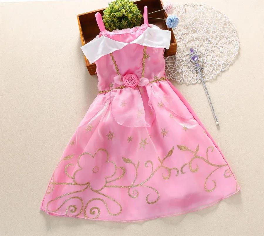 Robe de princesse pour filles, Costume d'halloween Disney, Elsa, Anna, blanche-neige, aurore, Sofia,