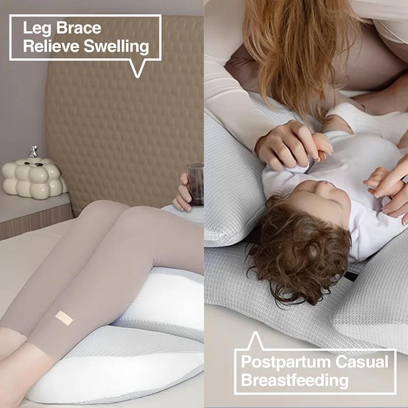 Oreiller de maternité en forme de U – Support complet du corps pour femmes enceintes, soulagement co