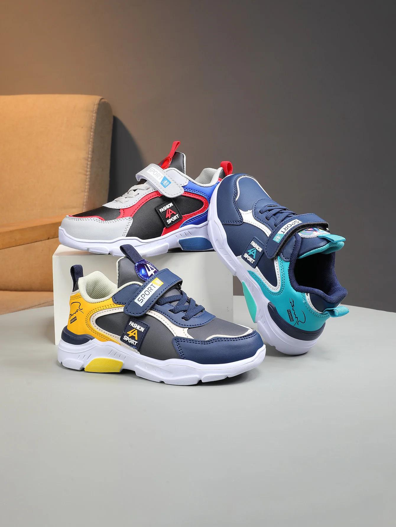Chaussures d'automne et d'hiver pour enfants, chaussures de sport pour garçons, surface en cuir, res