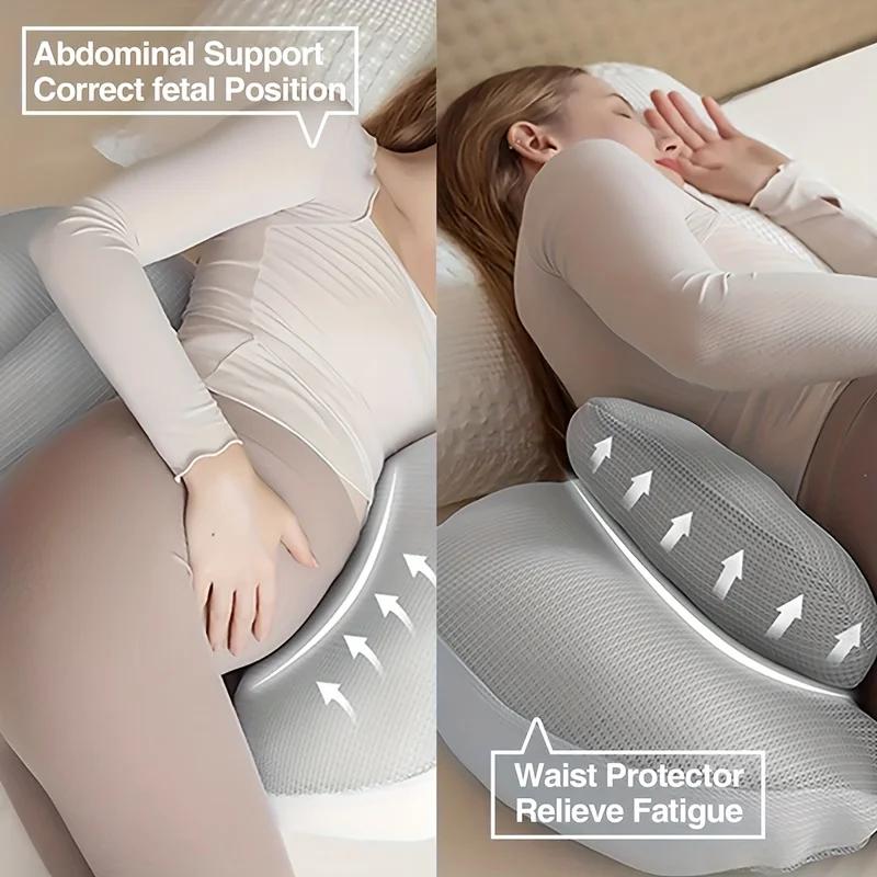 Oreiller de maternité en forme de U – Support complet du corps pour femmes enceintes, soulagement co