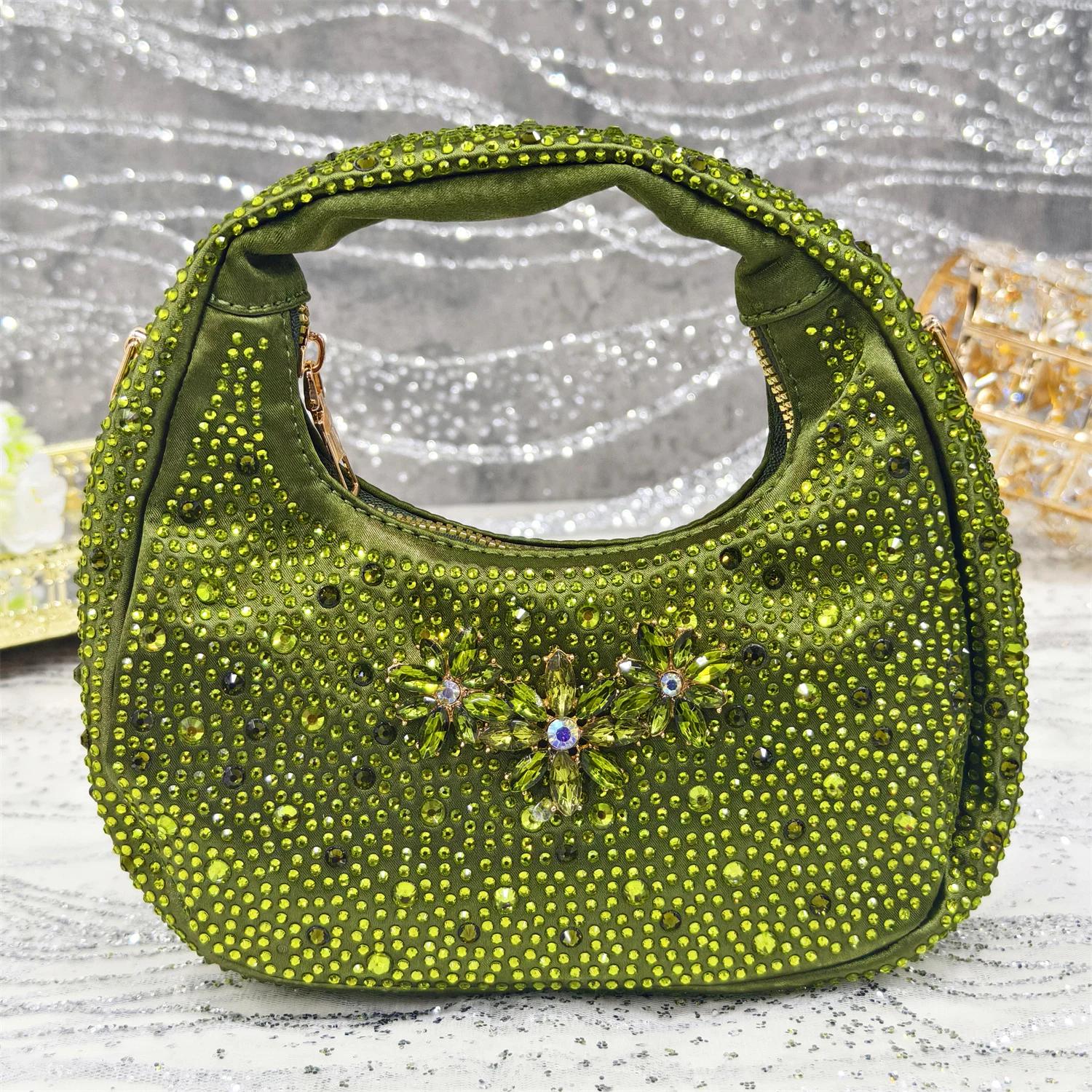 Venus Chan-Sac à main pointu vert olive pour femme, chaussures et sacs à talons hauts, soirée biscui