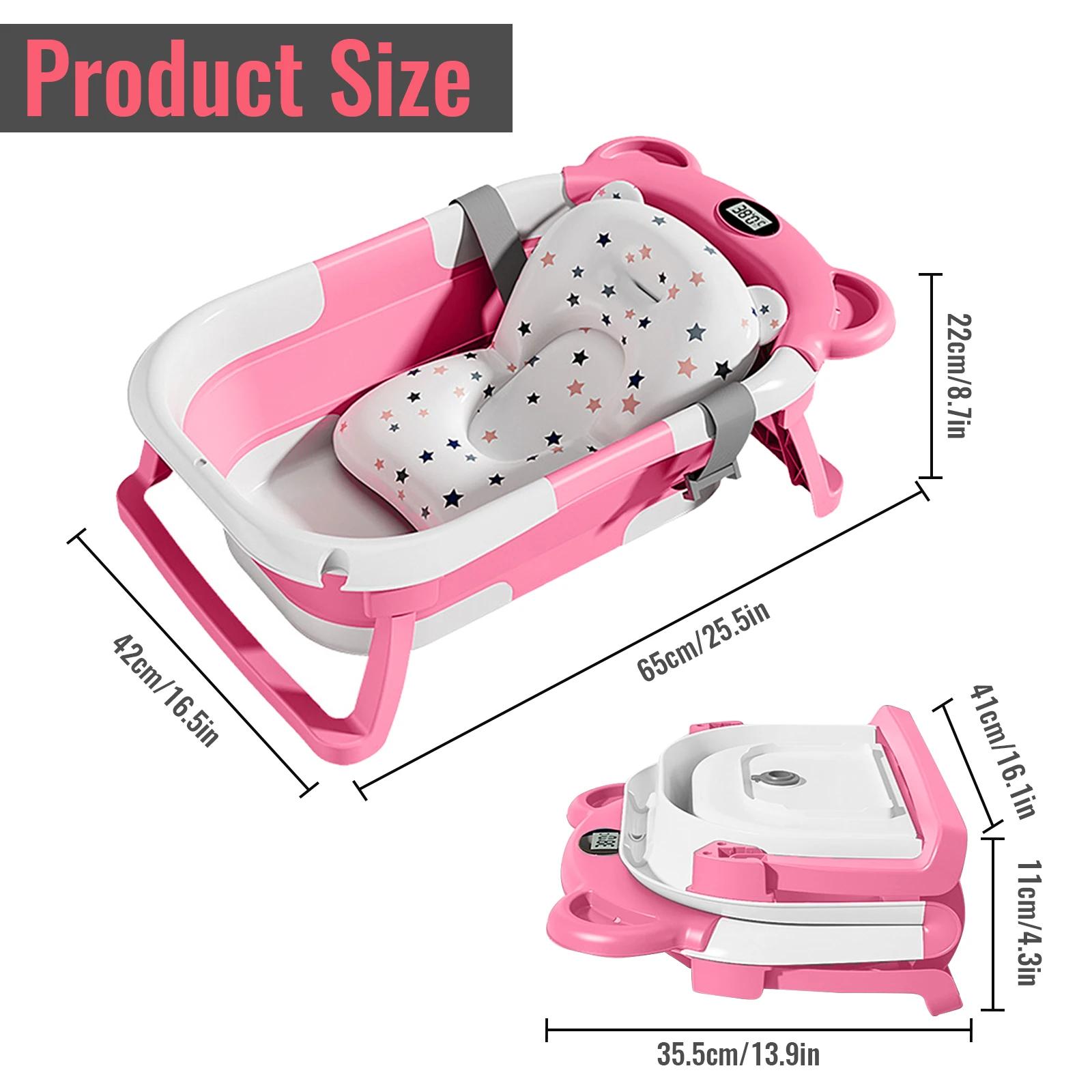 Baignoire pliable pour bébé, utilisable en position assise et allongée, design étendu et élargi, ant
