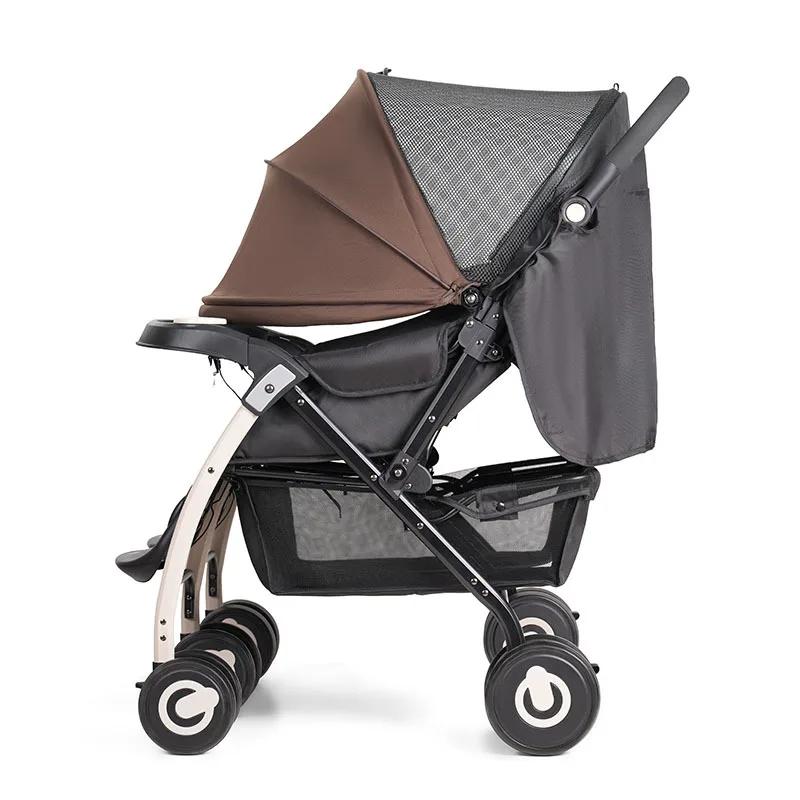 Poussette bébé jumeau 703A Poussette assise, couchée et pliante Légère et haute vue