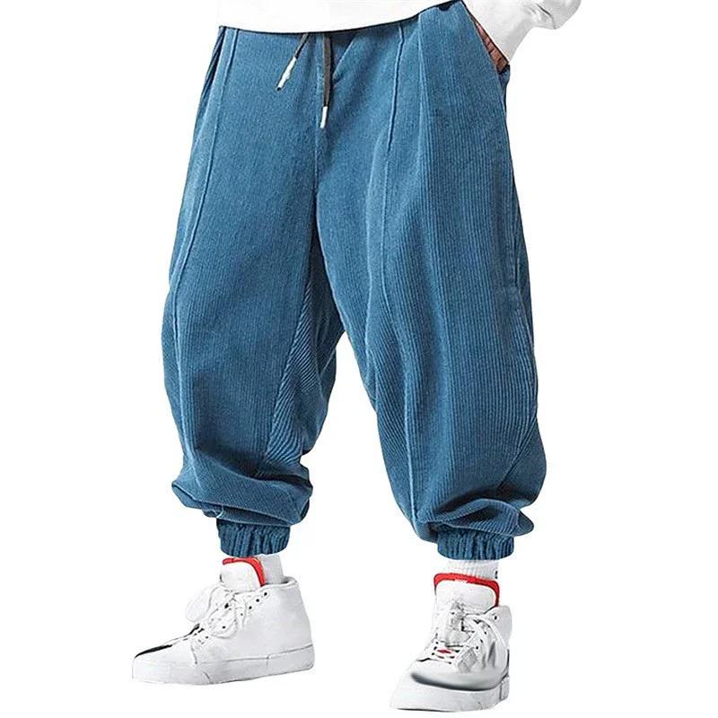 Printemps automne hommes décontracté ample cordon pantalon mode pantalons de survêtement couleur uni