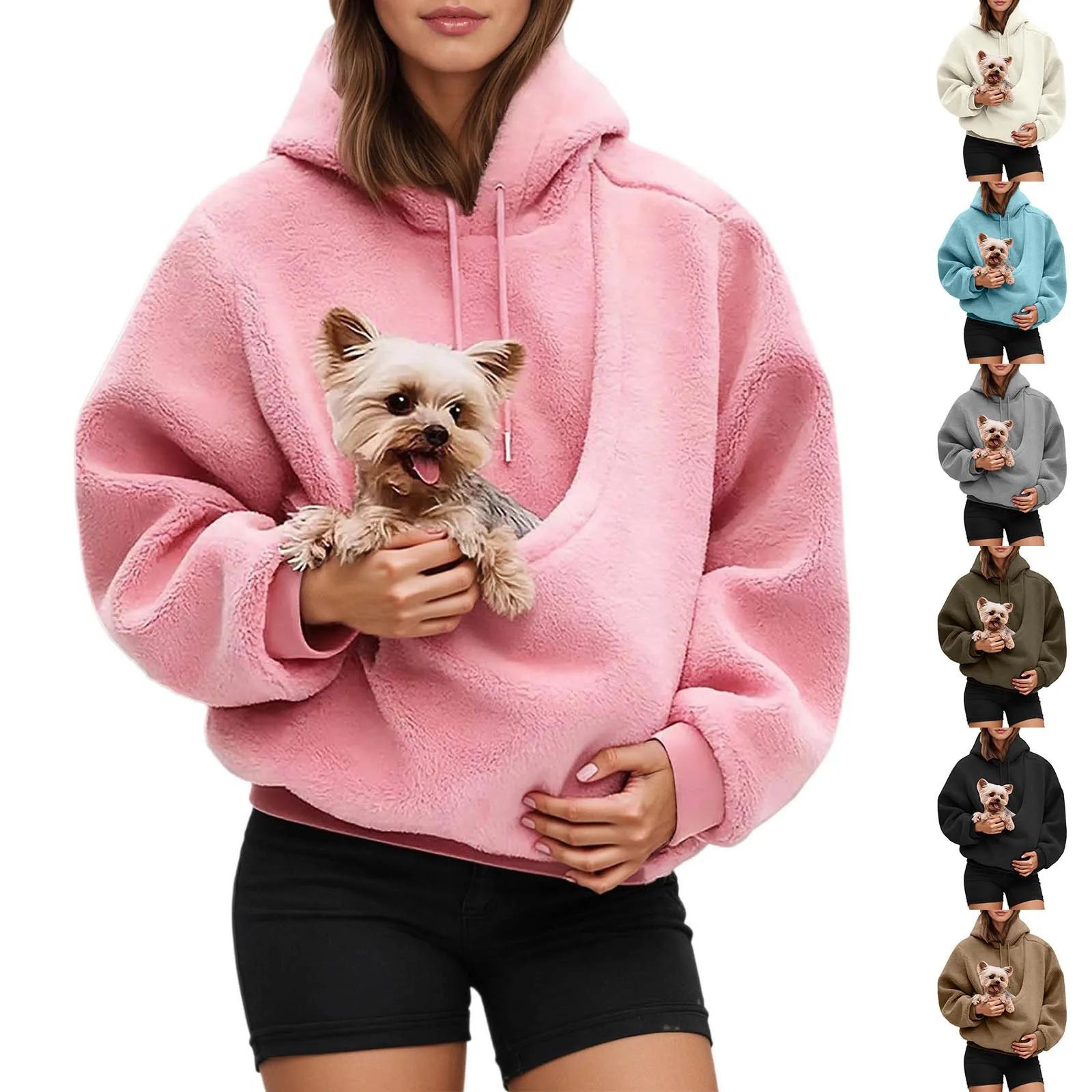 Sweat à capuche unisexe pour animaux de compagnie, sac pour chat et chien, sweat-shirt à manches lon