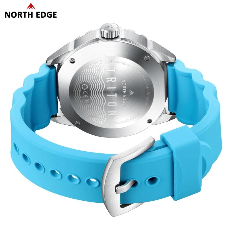 NORTH EDGE 2025 Nouvelle montre de plongée solaire TRITON pour hommes, montres à quartz de luxe pour