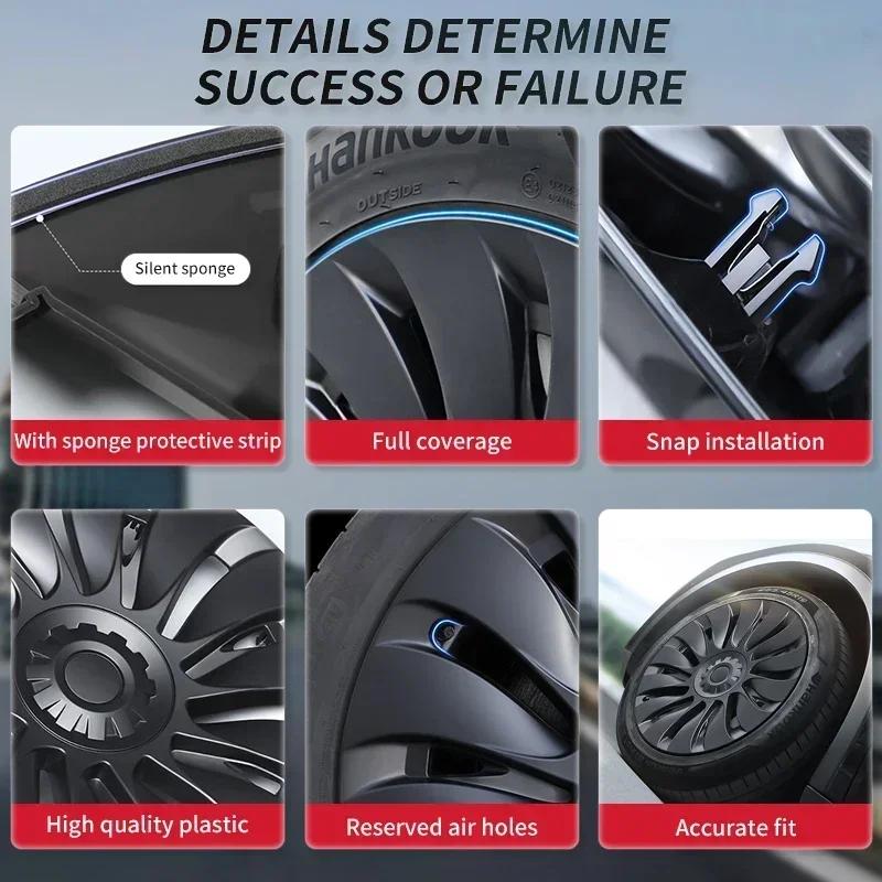 4 pièces de capuchons de roue de performance pour automobile, couvre-roues complets, accessoires pou