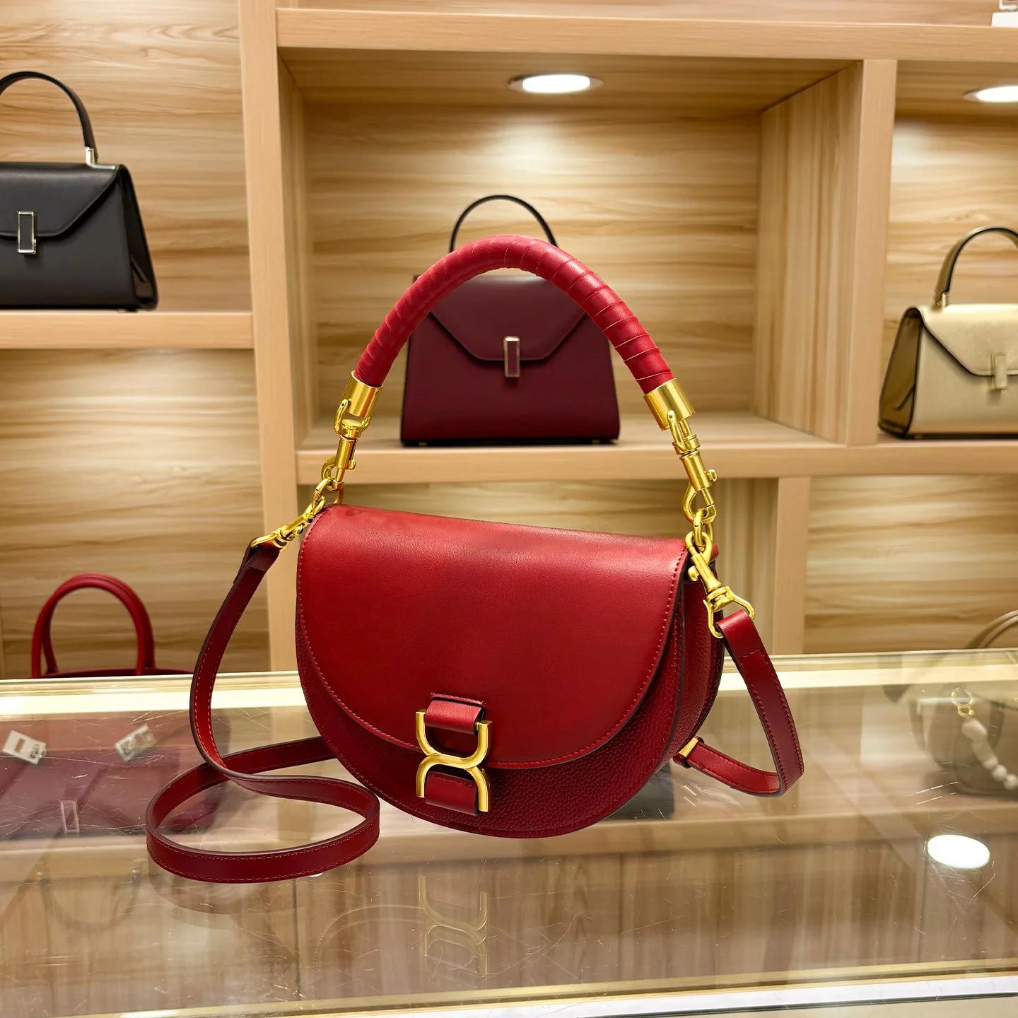 Sac à main en cuir élégant et simple pour femme, sac de créateur parisien haut de gamme populaire, s