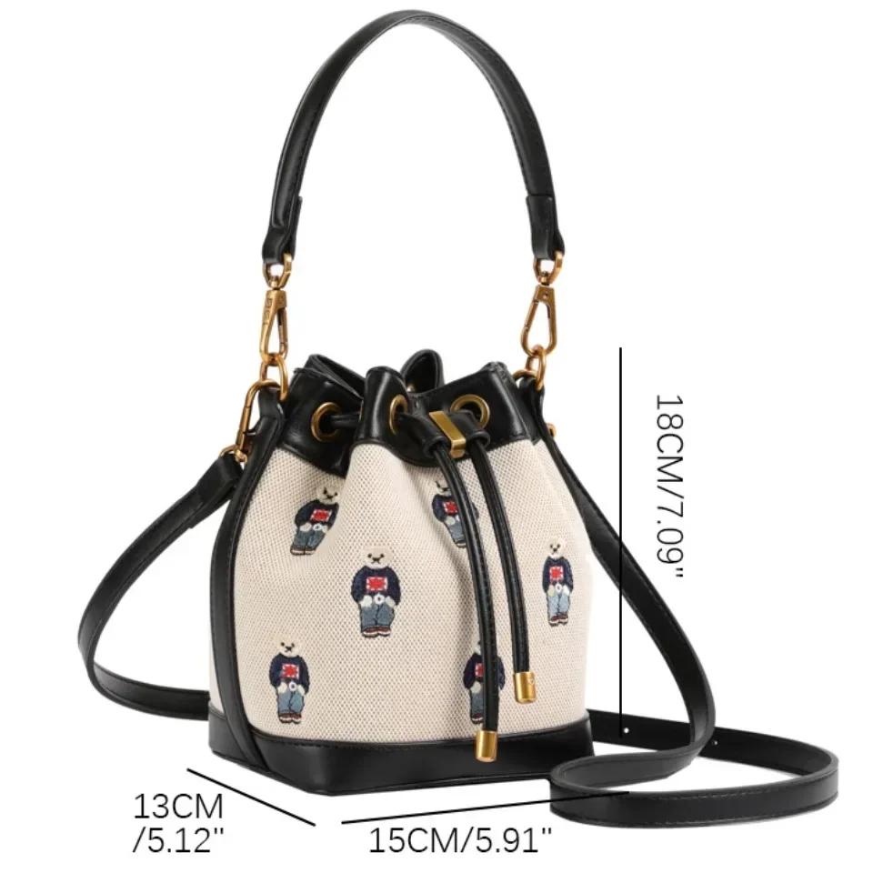 Sac seau à cordon de serrage grande capacité pour femme, sac à main, sac bandoulière, sac messager,