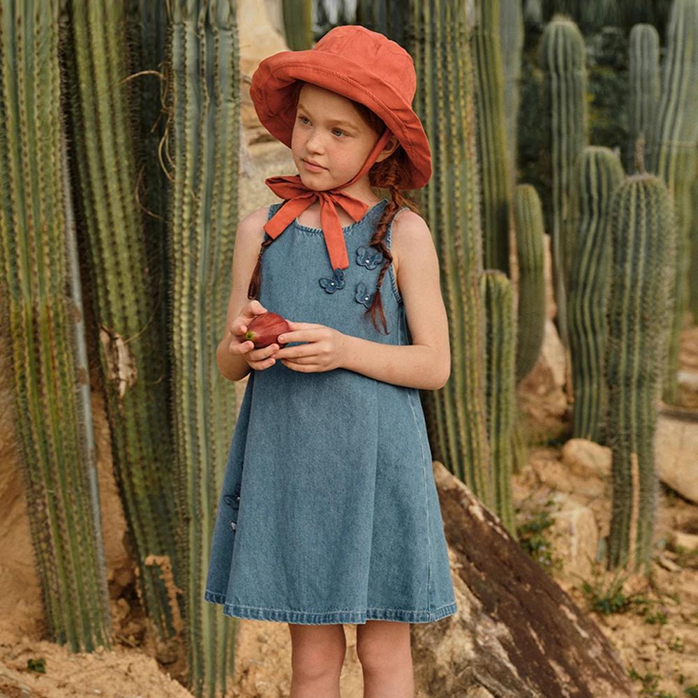 Robes d'été pour filles Dave Bella, style princesse, en jean, sans manches, pour fête, vêtements d'e