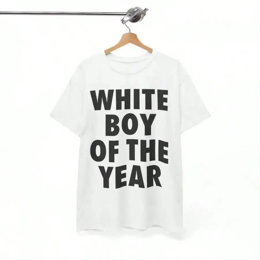 Blanc garçon de l'année t-shirts coton imprimé à manches courtes T-shirt rétro décontracté Streetwea