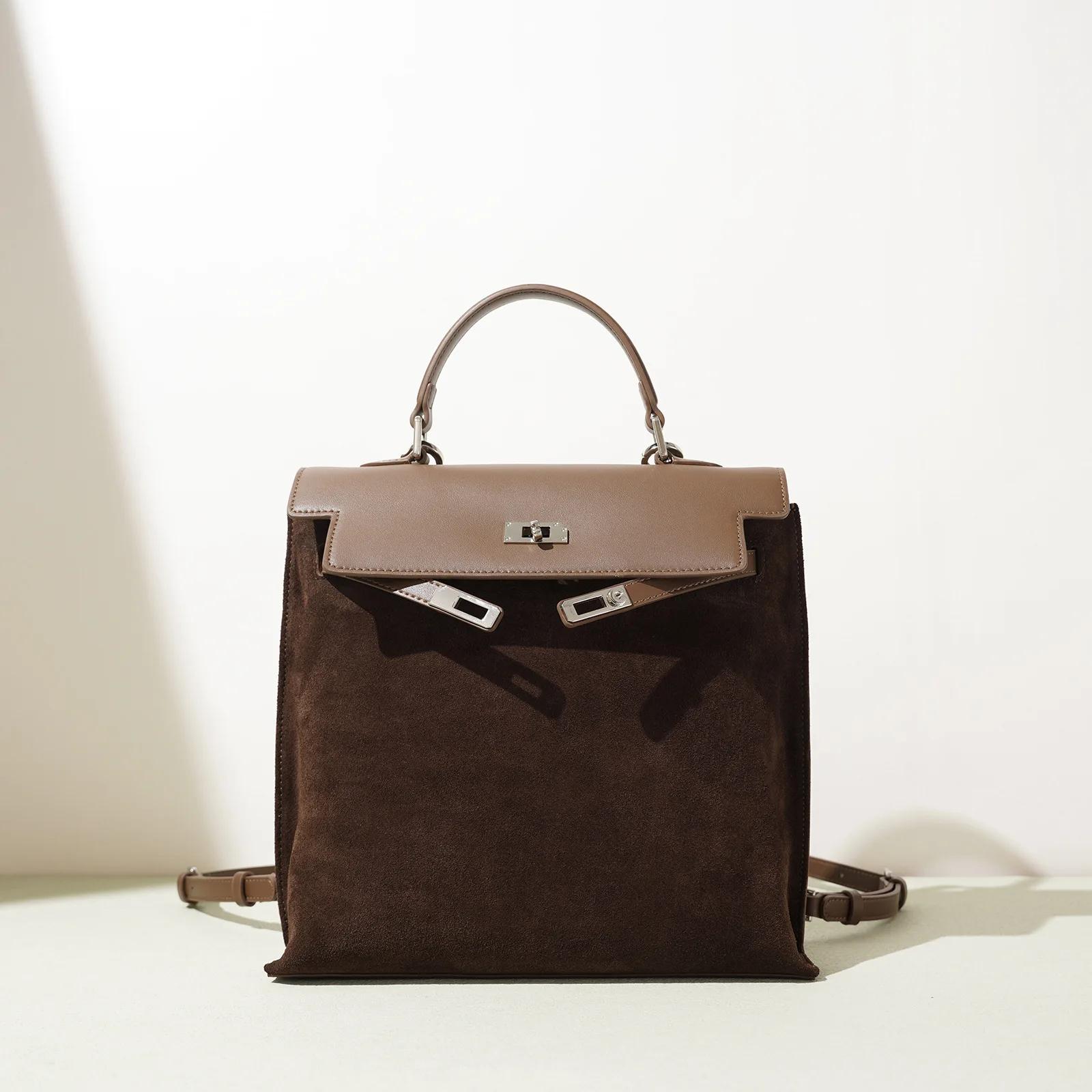 Sac à dos Vintage en daim et cuir pour femmes, fourre-tout multifonctionnel à bandoulière, fourre-to