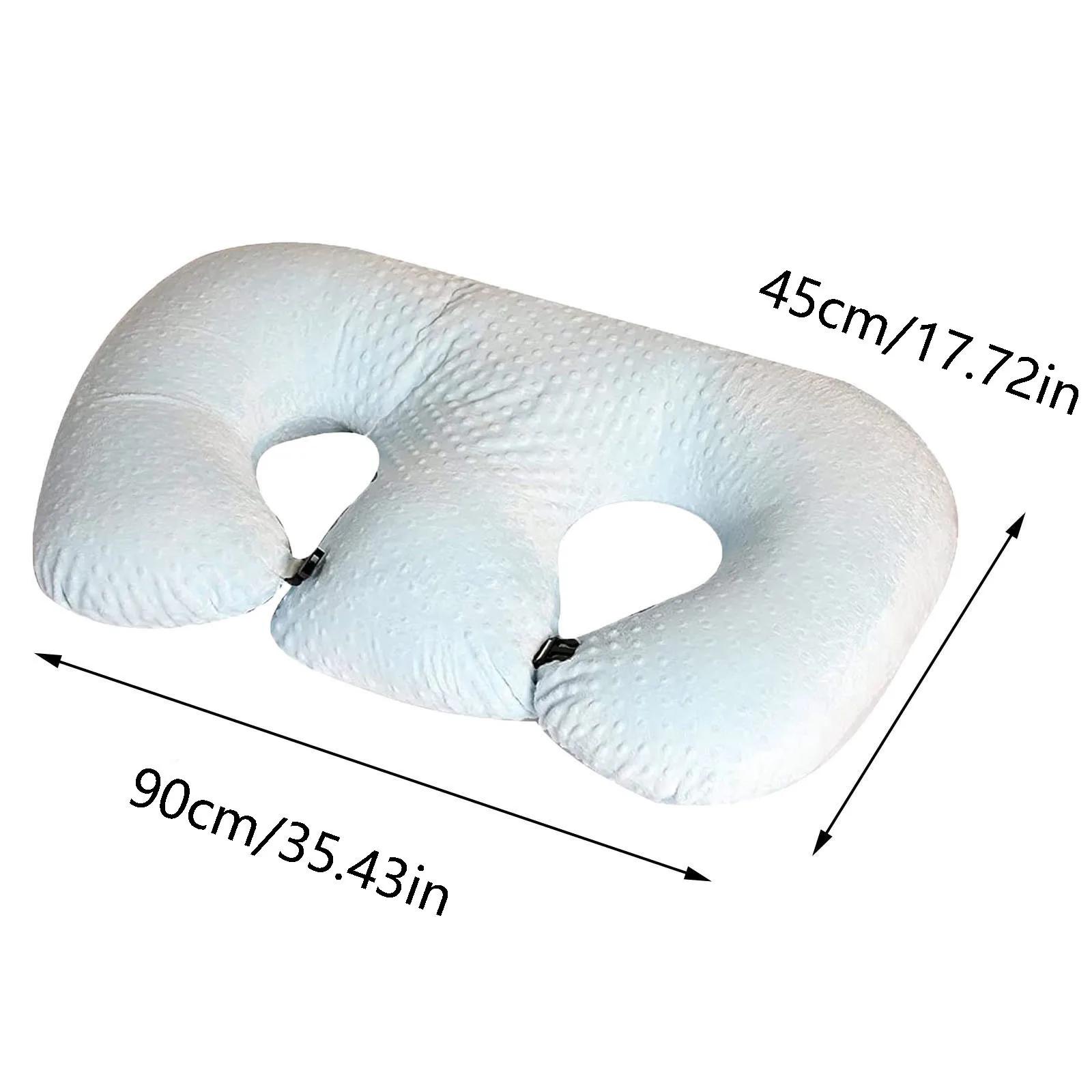 Coussin d'allaitement multifonctionnel double, coussin de soutien pour l'allaitement des nouveau-nés