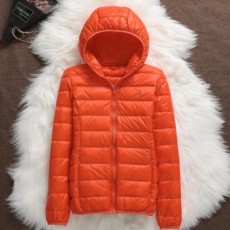 Doudounes à capuche ultralégères pour femmes, 2023 duvet de canard blanc, parkas pliables décontract