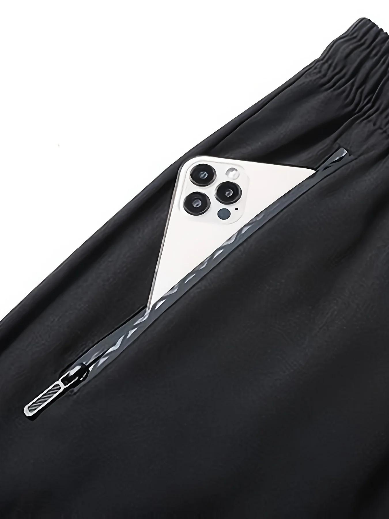 Pantalon de sport léger avec poche à fermeture éclair pour homme, pantalon de sport léger avec cordo