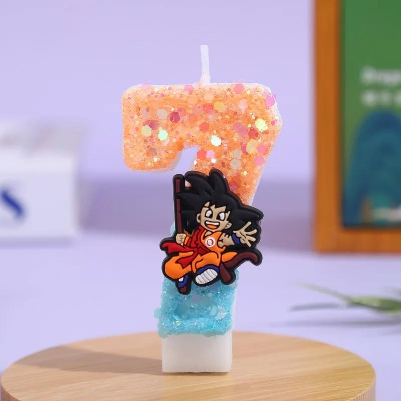 Bandai Dragon Ball Wukong bougie 3D 0-9 chiffres personnage de dessin animé décorations de gâteau de