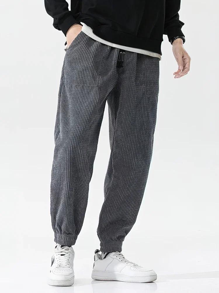 Baggy velours côtelé survêtement pantalon hommes Tech polaire pantalons de survêtement homme automne