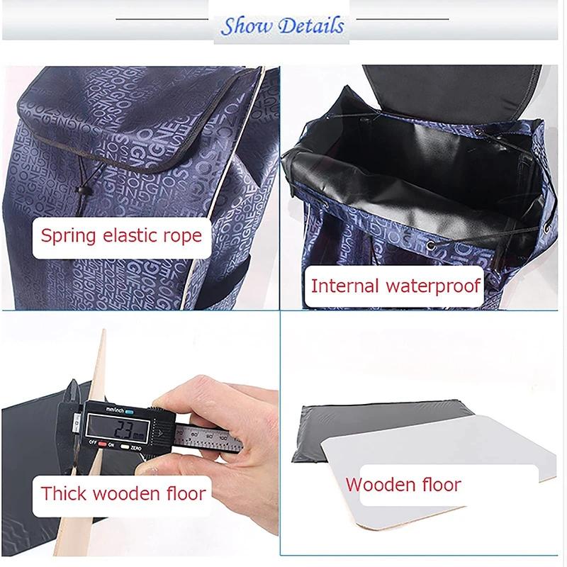 Sac de rangement 72l pour chariot de courses, sac de remplacement avec poches latérales, sac de rang