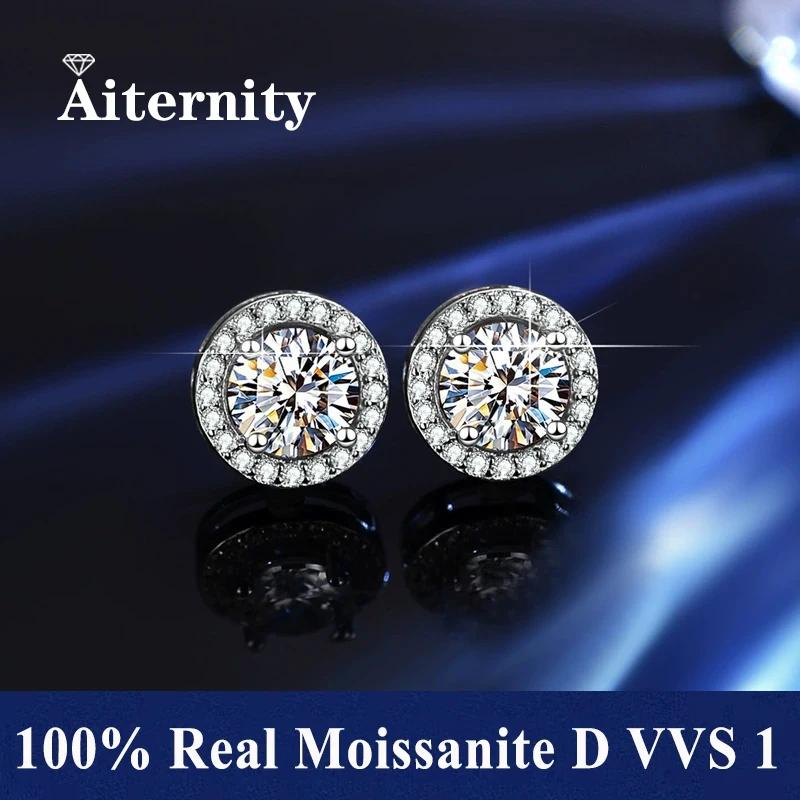 Boucles d'oreilles Moissanite pour femmes, stylo de Test de diamant, 100% avec certificat, clous d'o