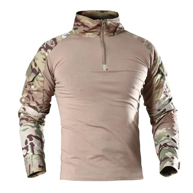 T-Shirts de randonnée tactiques en plein air pour hommes, Combat militaire de l'armée CP Camouflage
