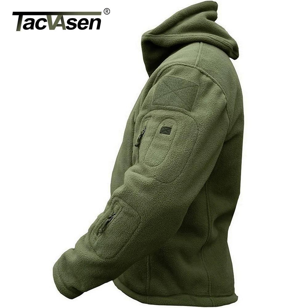 TACVASEN Veste polaire à capuche pour homme automne hiver chaud fermeture éclair complète randonnée