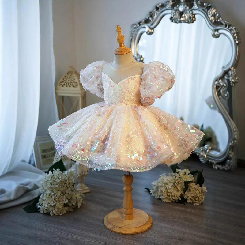 Robe de soirée haut de gamme pour filles, robe de spectacle de Piano pour enfants, robe de princesse