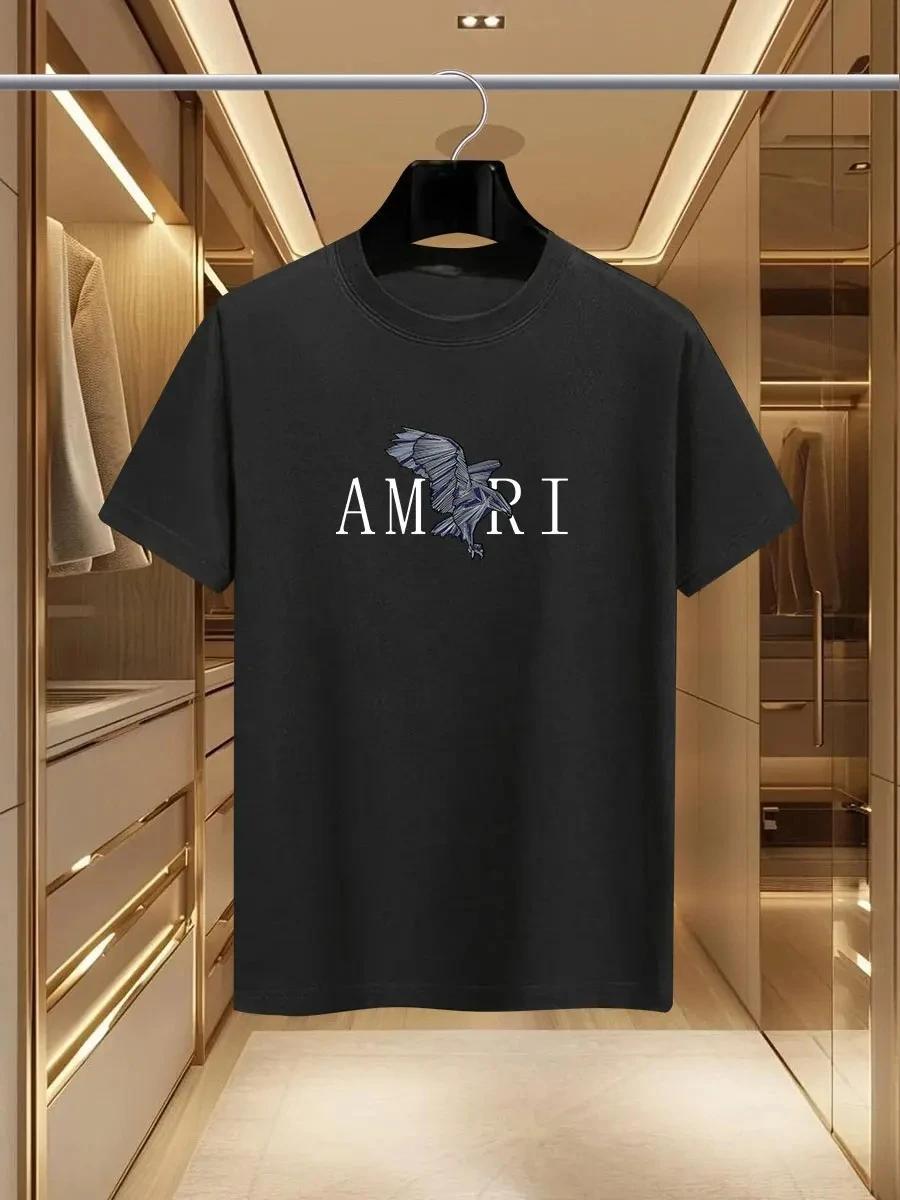 T-shirts imprimés de luxe AMI pour l'été 2026, en pur coton, col rond, décontractés et tendance, sty