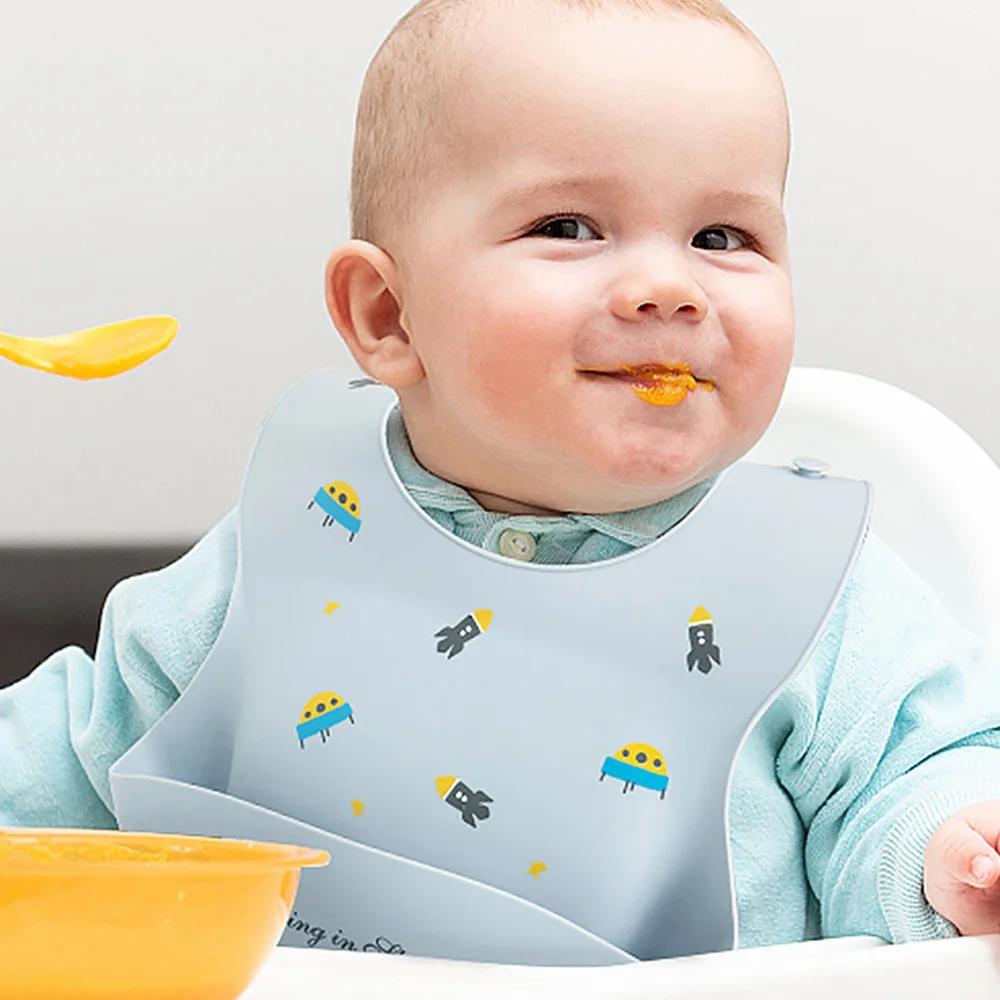 Bavoirs imperméables pour enfants, en Silicone souple, imprimé de dessin animé, réglable, pour dégus