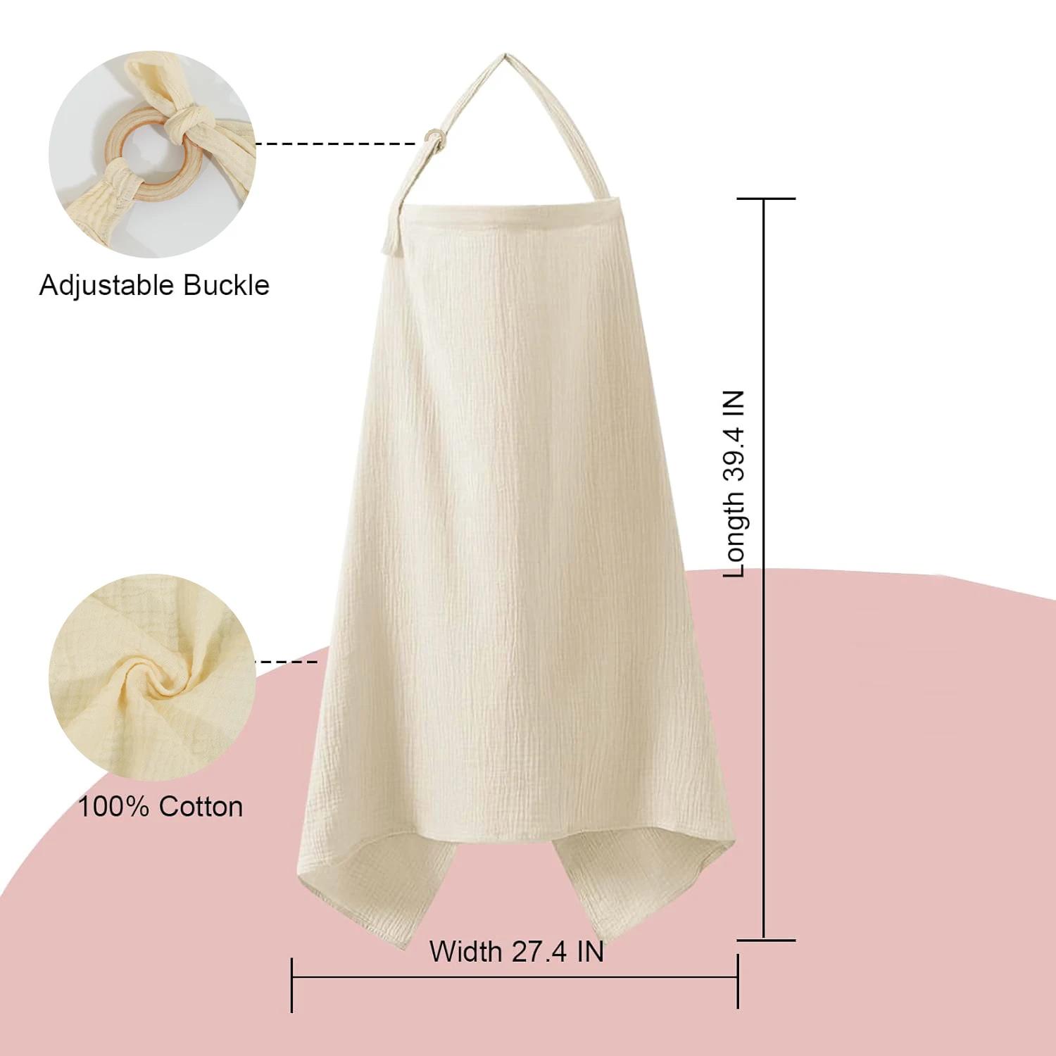 Couverture d'allaitement en mousseline pour bébé, couverture d'allaitement respirante avec décolleté
