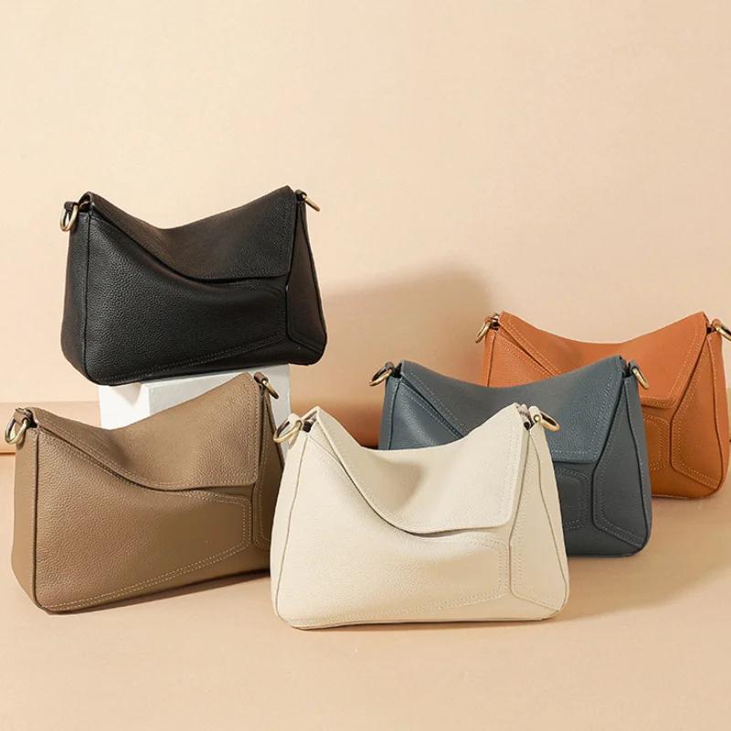 Dames rétro peau de vache souple sacs à bandoulière femme mode luxe Design sacs à main femmes nature