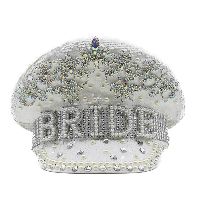 Chapeau militaire de luxe pour femmes, chapeau de luxe à paillettes brûlantes, capitaine sergent, st