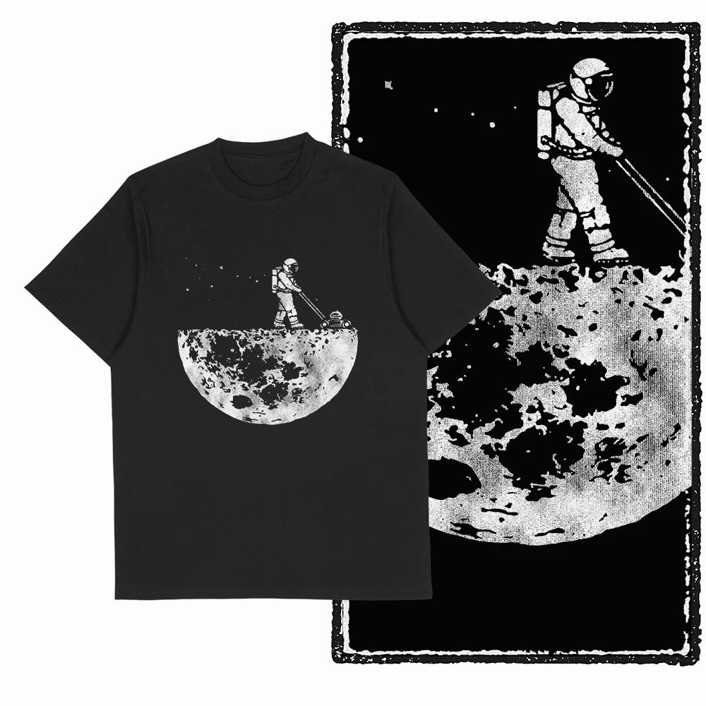 Coolmind SA 100% coton Spaceman astronaute graphique t-shirt pour hommes Cool lune imprimer grande t