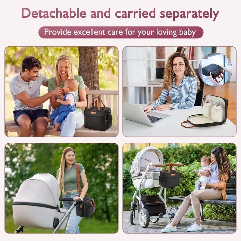 Sac de tire-lait détachable avec sac de glace, sac de voyage Portable à Double couche pour refroidis