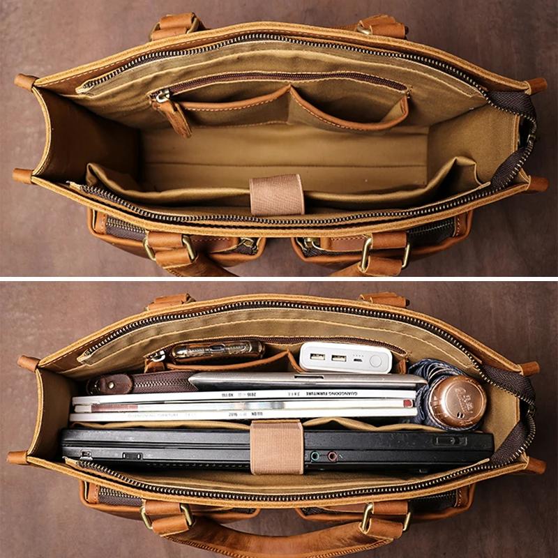 GURO-Sac à Main en Cuir group pour Homme, Étui à Bombes de Luxe, Sac à Bandoulière Vintage pour Ordi