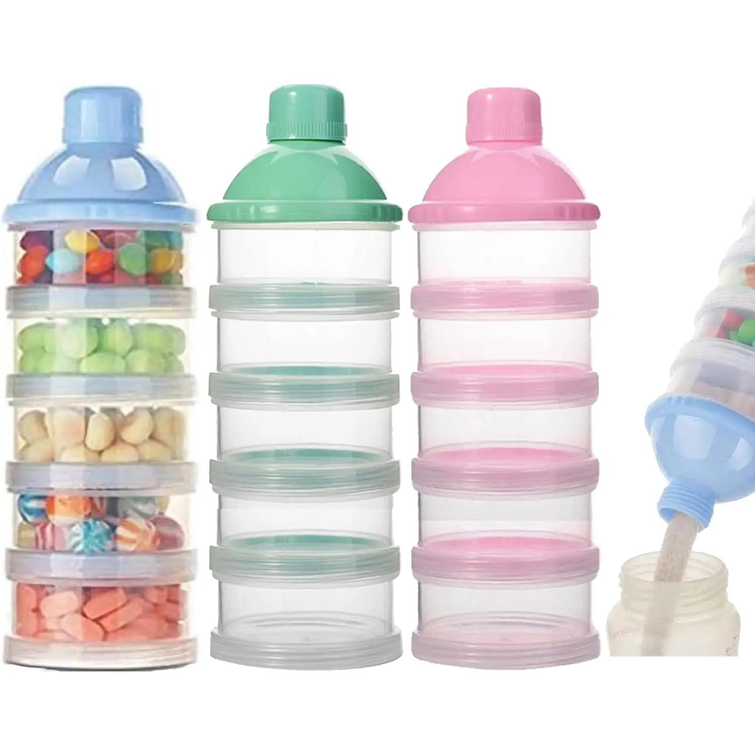 Boîte de lait en poudre Portable à 4/5 grilles, conteneur de collations pour bébés, boîte de stockag