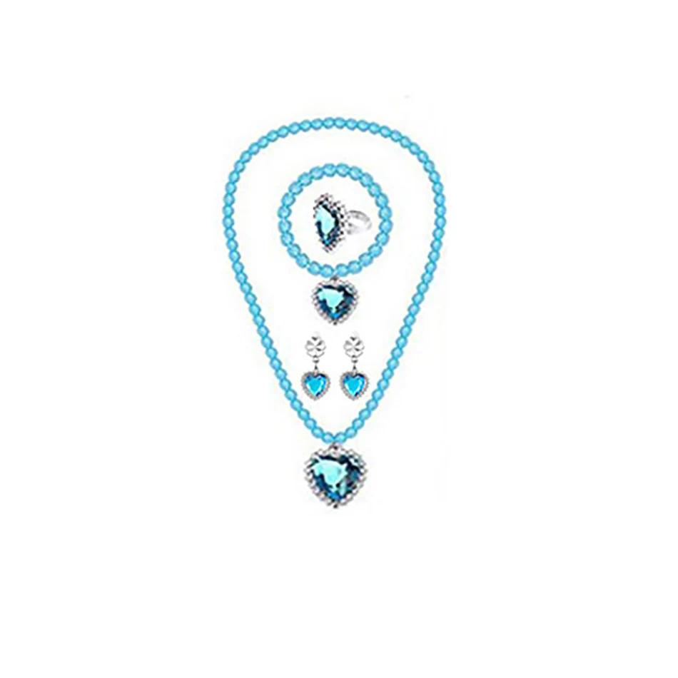 Enfants filles Elsa Sofia Belle princesse accessoires raffinement perles collier Bracelet bague bouc