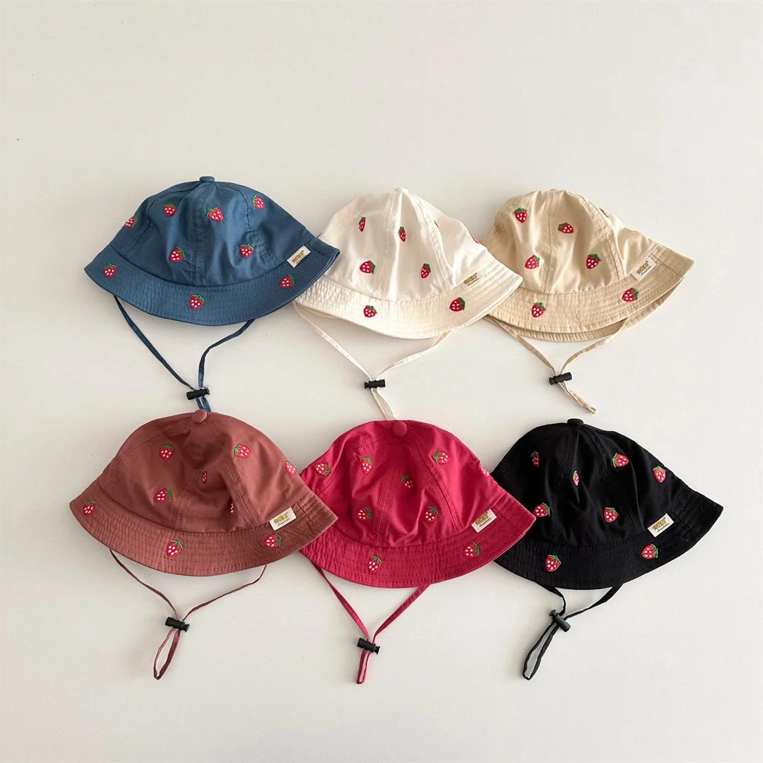 MILANCEL – chapeau de printemps pour petites filles de 1 à 4 ans, chapeau de pêcheur brodé avec frai