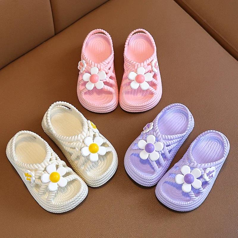 Pantoufles d'été pour enfants, pour filles et garçons, salle de bain, maison, chaussures de plage an