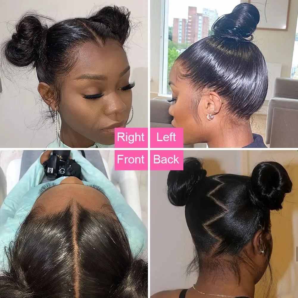 Perruque Lace Front Wig 360 naturelle lisse, cheveux humains, 13x4 13x6 30 32 34 pouces 4x4, HD