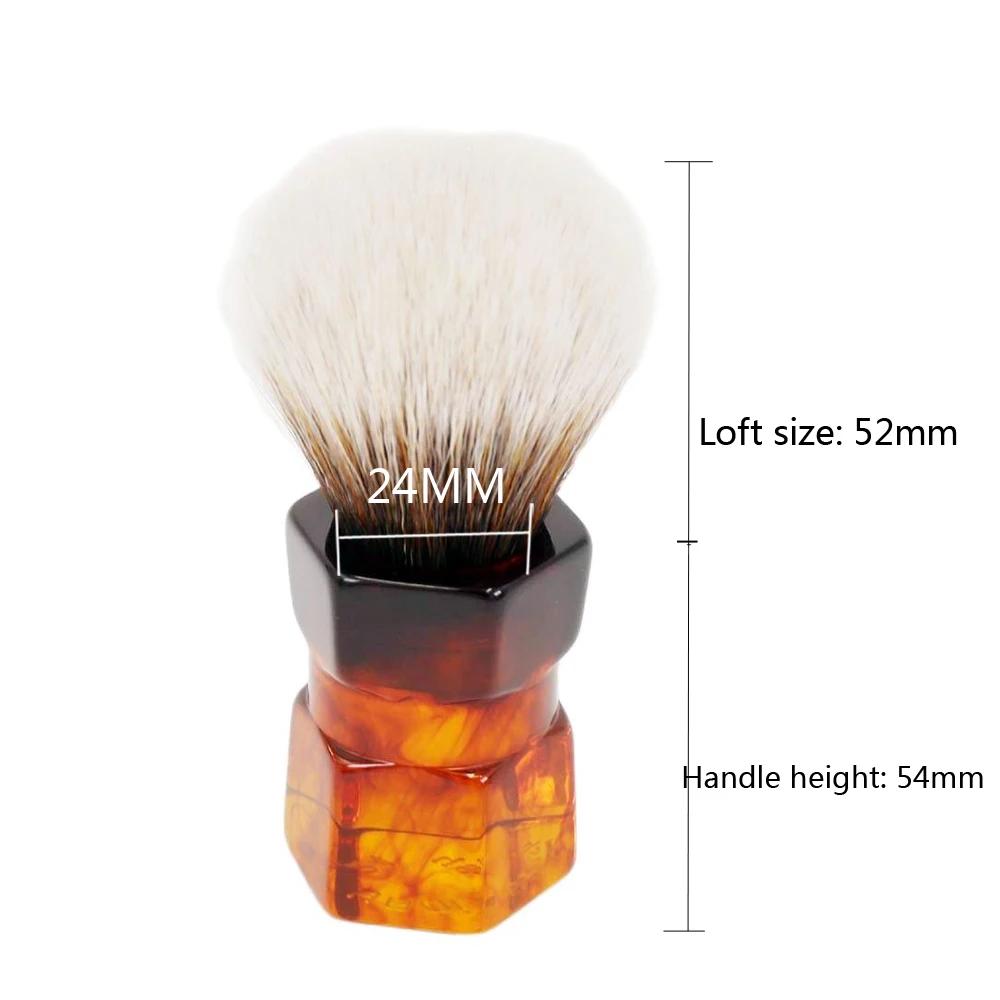 YAQI-Barbe à cheveux synthétiques Moka Express, 24mm, blaireau de rasage pour hommes