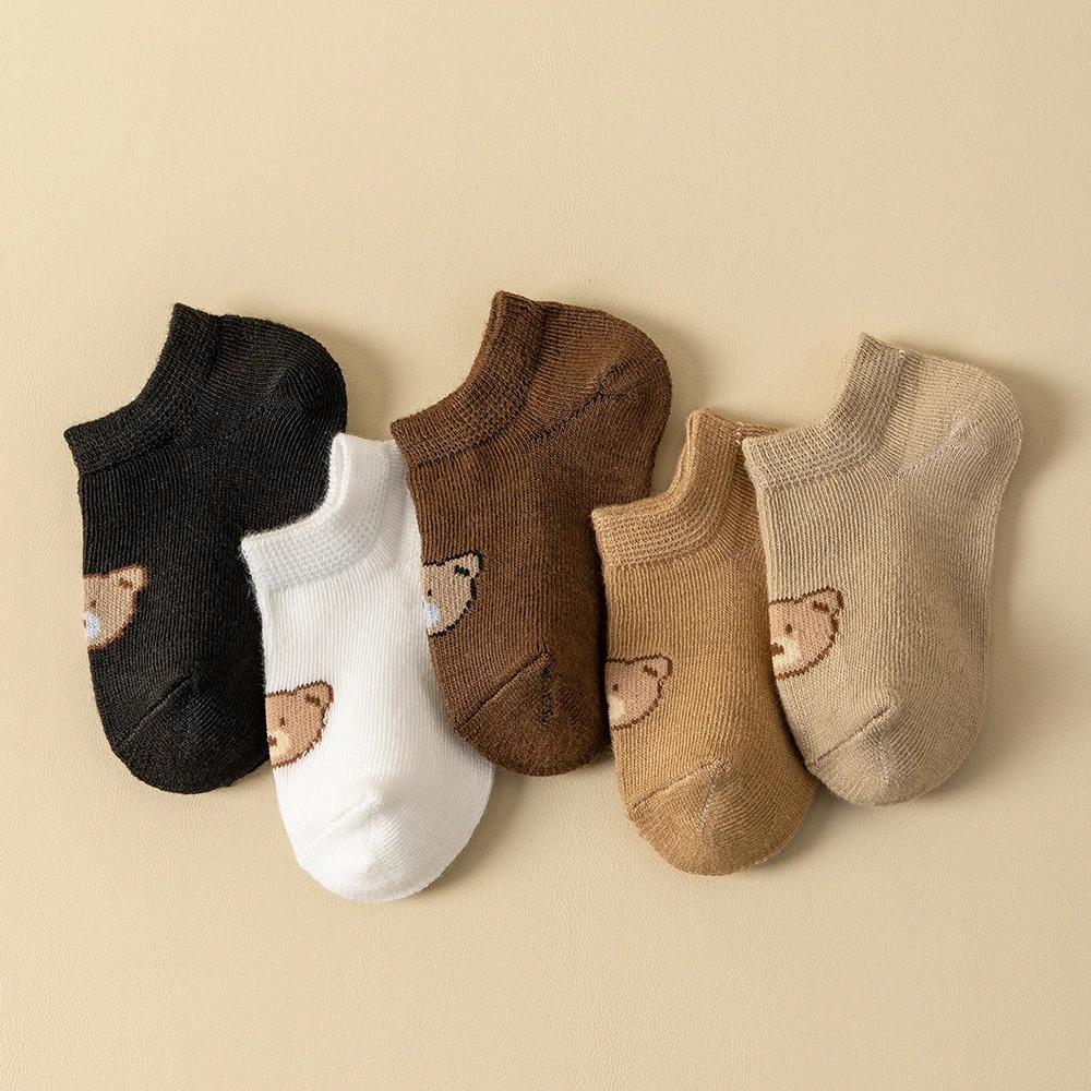 5 paires de chaussettes pour bébé, chaussettes basses à la cheville, chaussettes mignonnes à motif d
