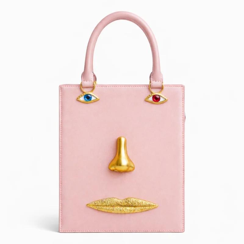 Sac à main vintage 3D pour femme en cuir PU de haute qualité, sac carré avec décoration œil de bijou