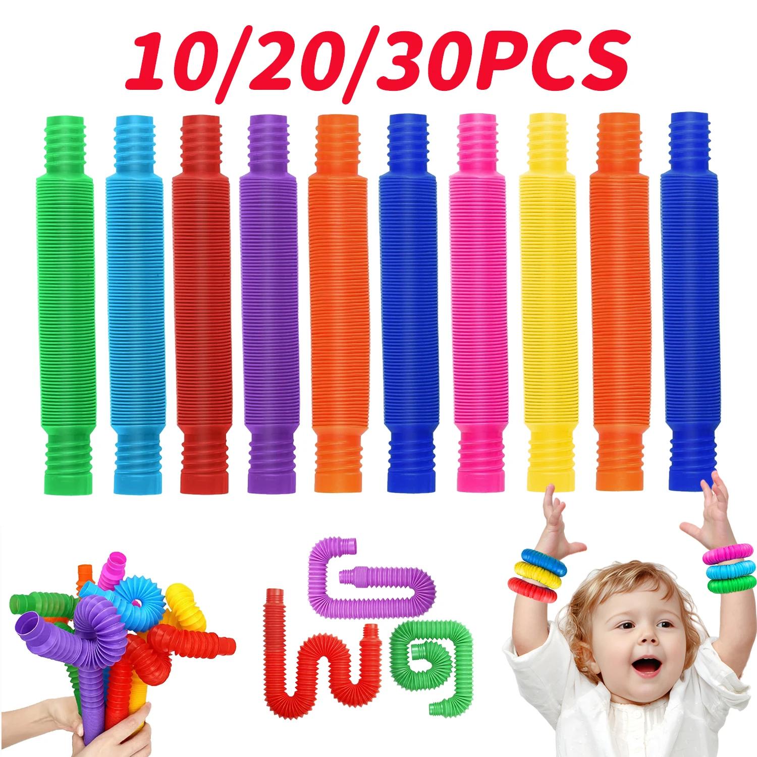 Tubes télescopiques colorés, jouets Fidget, Tubes Pop sensoriels en plastique, jouets anti-Stress, d