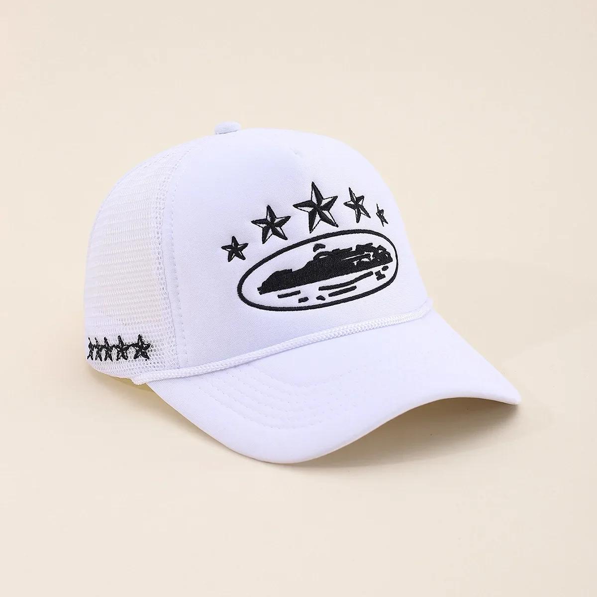 Casquette unisexe pour hommes et femmes, filet de Baseball brodé pentagramme, chapeaux décontractés