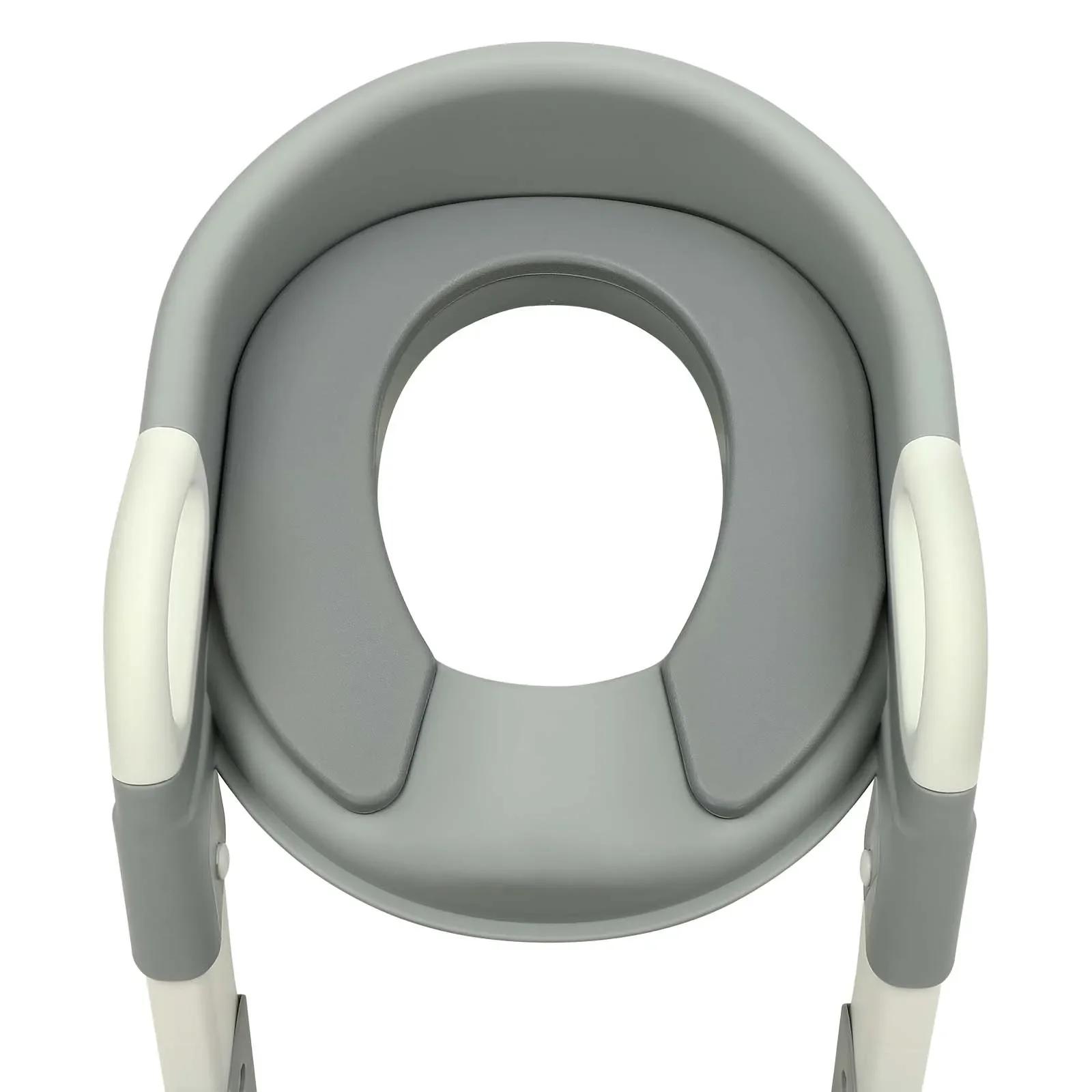 Siège de toilette pliable pour enfants de 2 à 7 ans, réglable en hauteur, avec coussin en PU amovibl