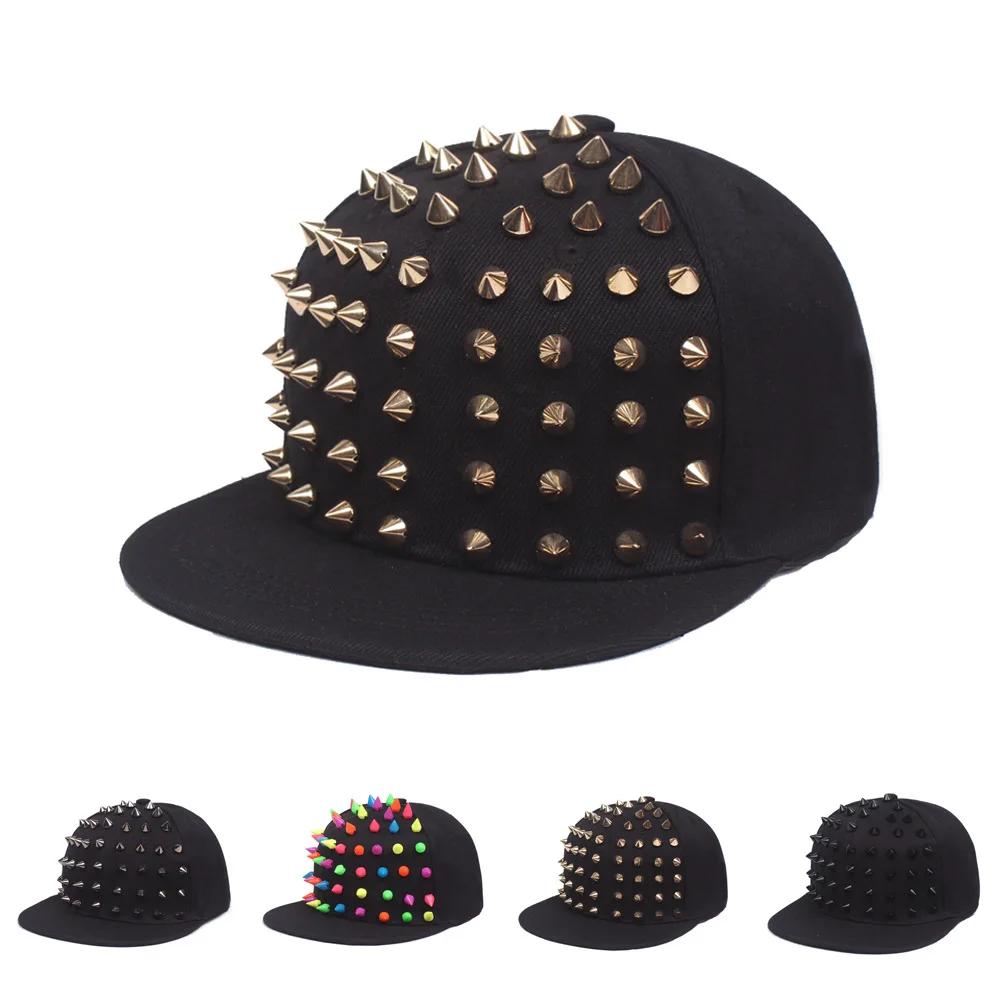 Chapeau plat à rivets pour hommes et femmes, Punk Rock, casquettes de Baseball à clous Hip Hop, homm