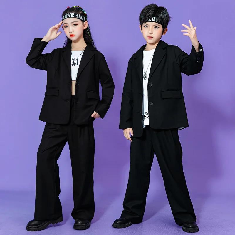 Costume de danse Hip Hop pour adolescents, garçons et filles, ensemble tendance, Blazer de Performan