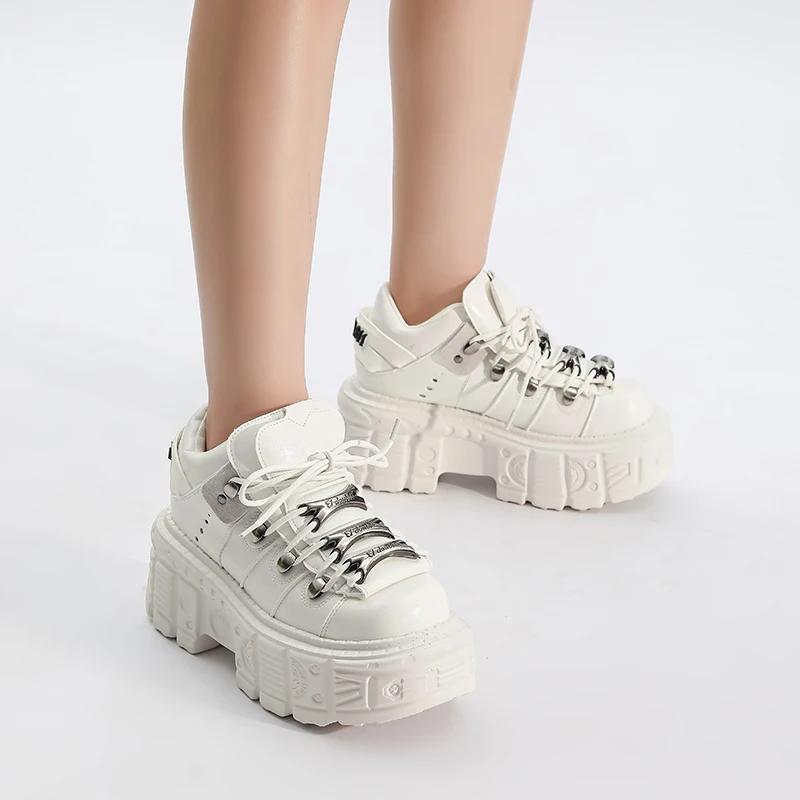 2026 gothique cheville Rock bottes femme baskets nouveau Style Punk femmes chaussures à lacets talon