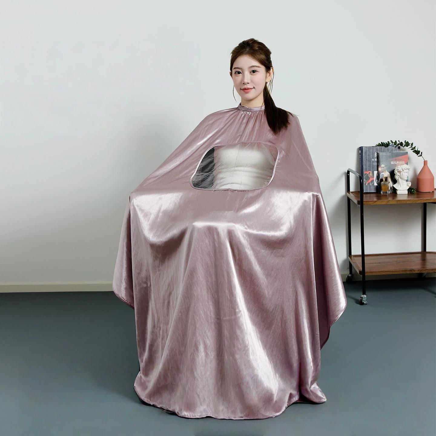 Grande taille Salon de coiffure coupe de cheveux enveloppement à manches longues coiffeur Robe Anti