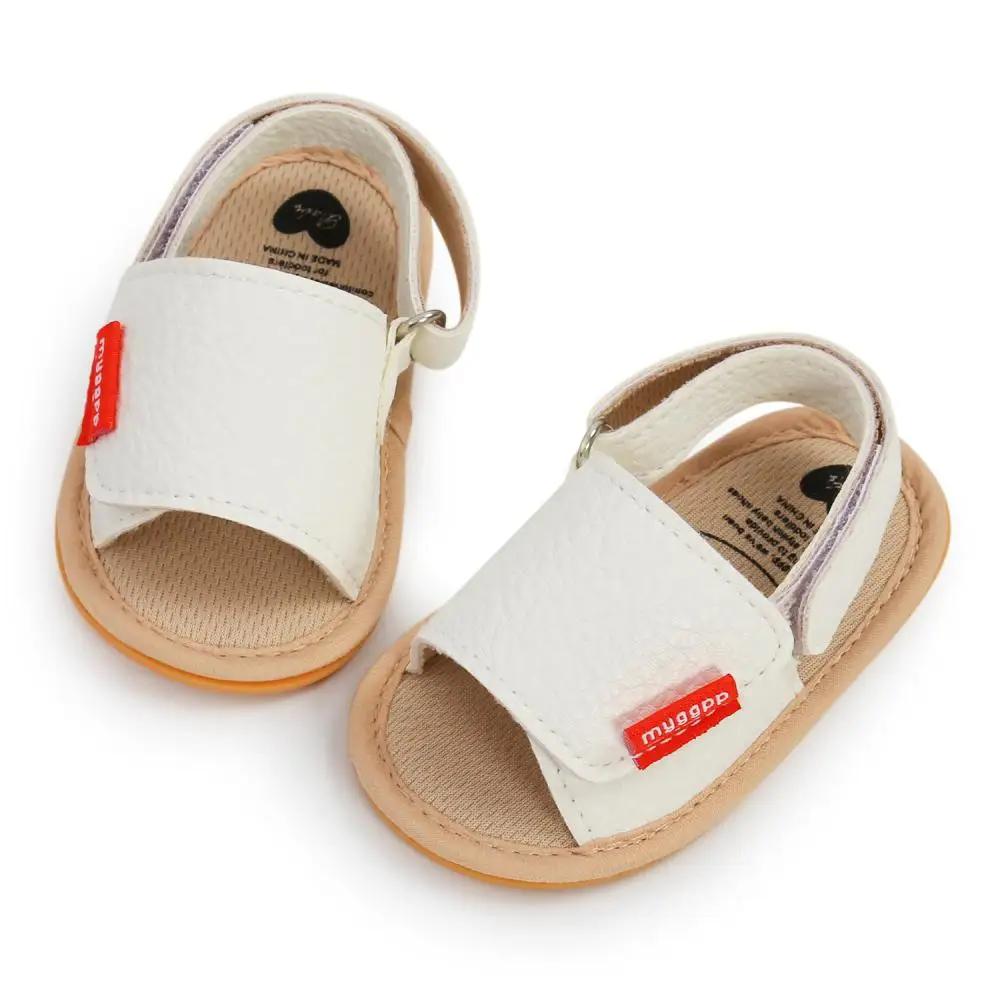 Sandales classiques en cuir pour bébés garçons et filles, antidérapantes, avec nœud de couleur unie,